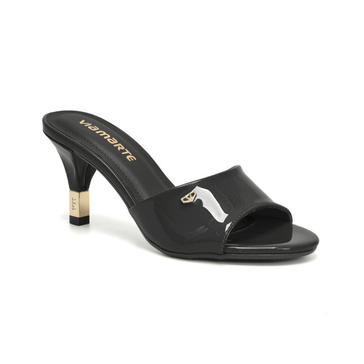 Sandalia Via Marte 154040-02 Negro Charol Taco 5
