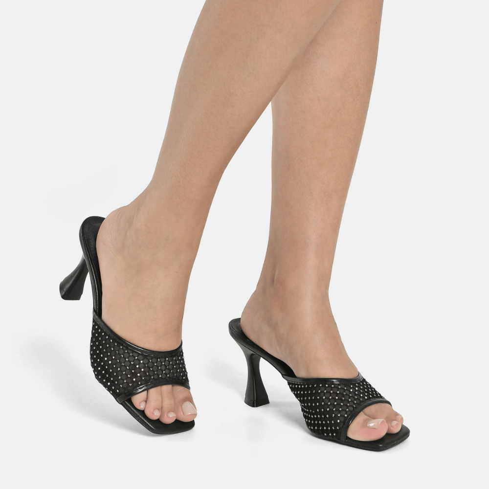 Sandalia Via Marte 166057-01  Negro  Taco 7