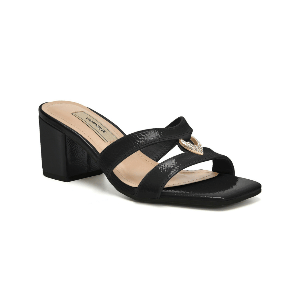Sandalia Via Marte 270016-01 Negro Verniz Napa Taco 5