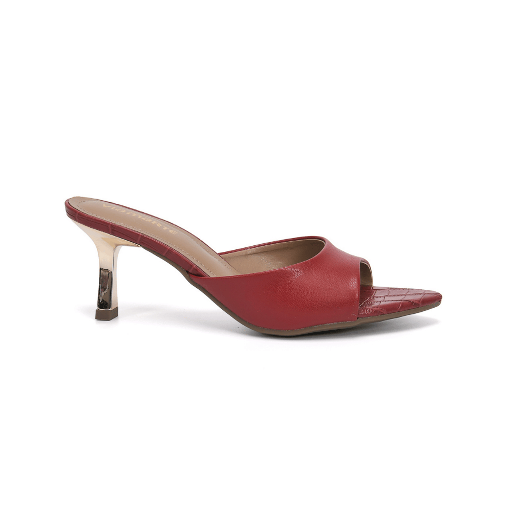 Sandalia Via Marte 336007-02 Carmin Pelica Taco 7