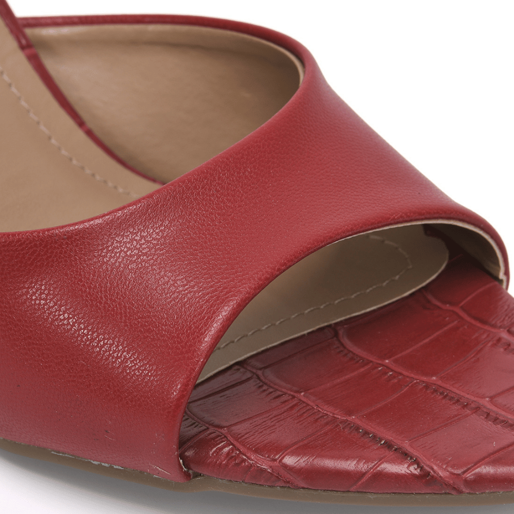 Sandalia Via Marte 336007-02 Carmin Pelica Taco 7