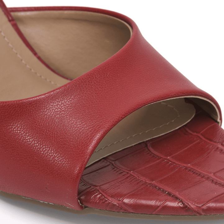 Sandalia Via Marte 336007-02 Carmin Pelica Taco 7