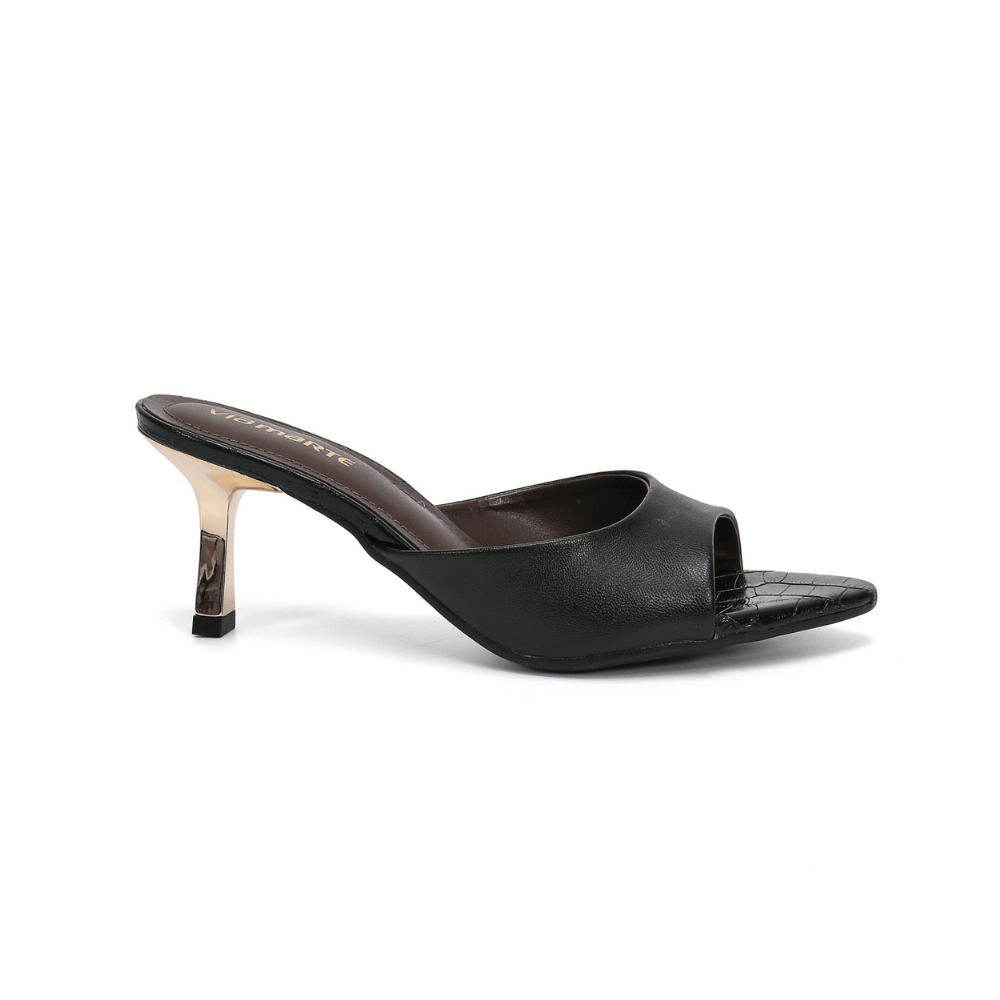 Sandalia Via Marte 336007-02 Negro Pelica Taco 7