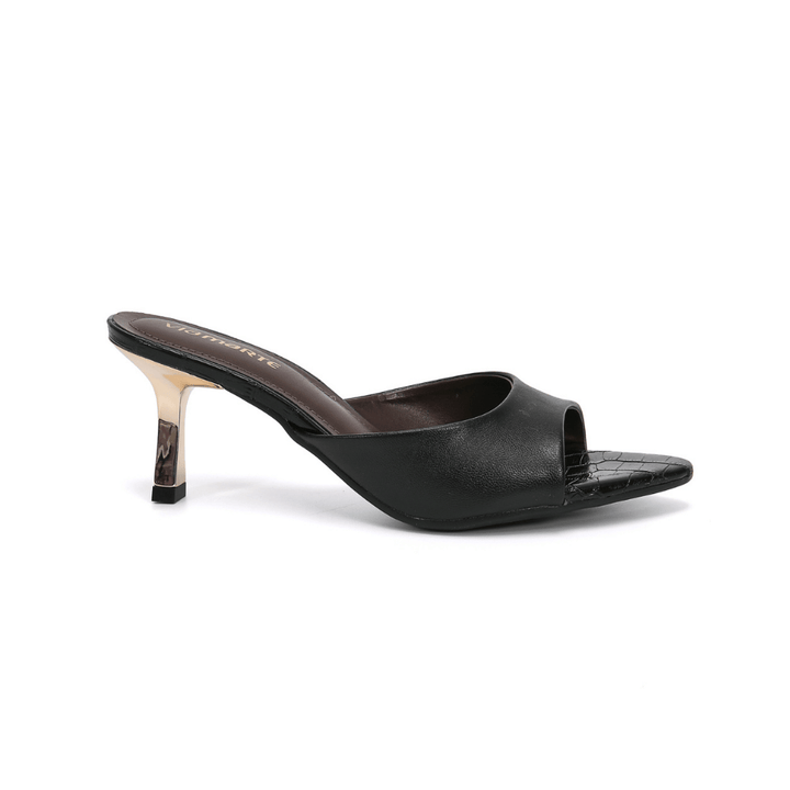 Sandalia Via Marte 336007-02 Negro Pelica Taco 7