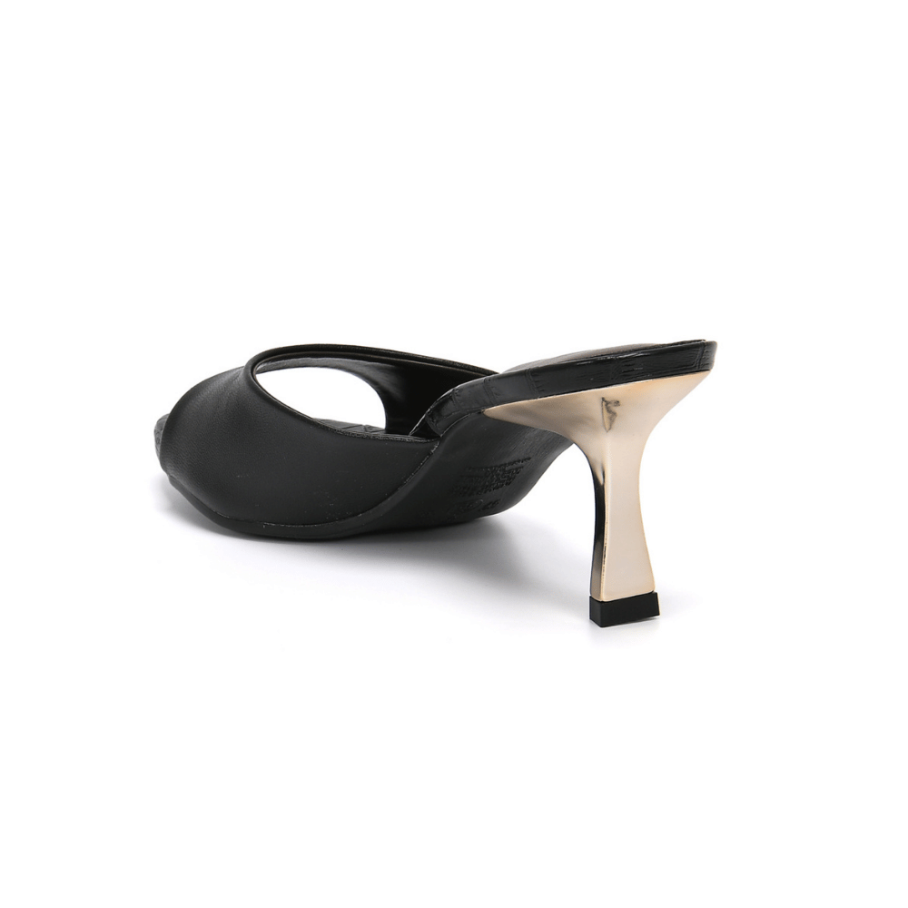 Sandalia Via Marte 336007-02 Negro Pelica Taco 7