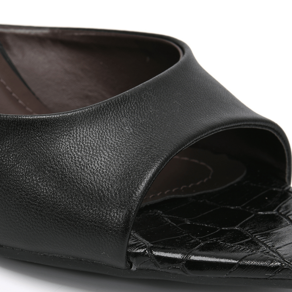 Sandalia Via Marte 336007-02 Negro Pelica Taco 7