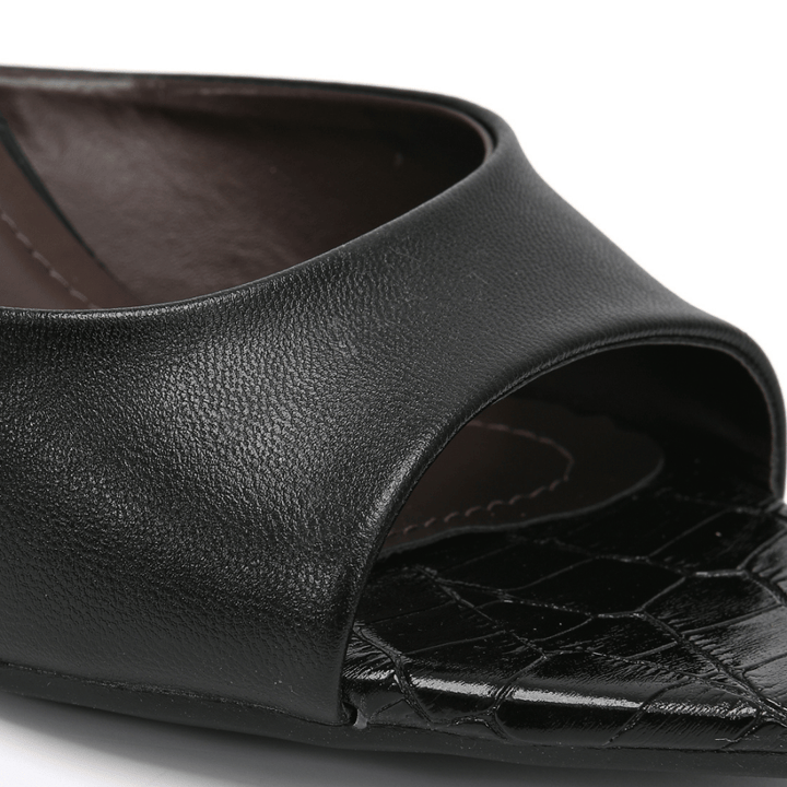 Sandalia Via Marte 336007-02 Negro Pelica Taco 7