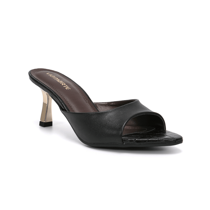 Sandalia Via Marte 336007-02 Negro Pelica Taco 7