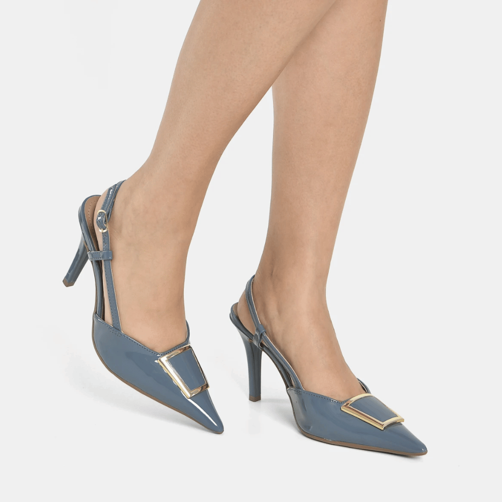 Zapato Via Marte 391003-01 Jeans Charol Taco 9