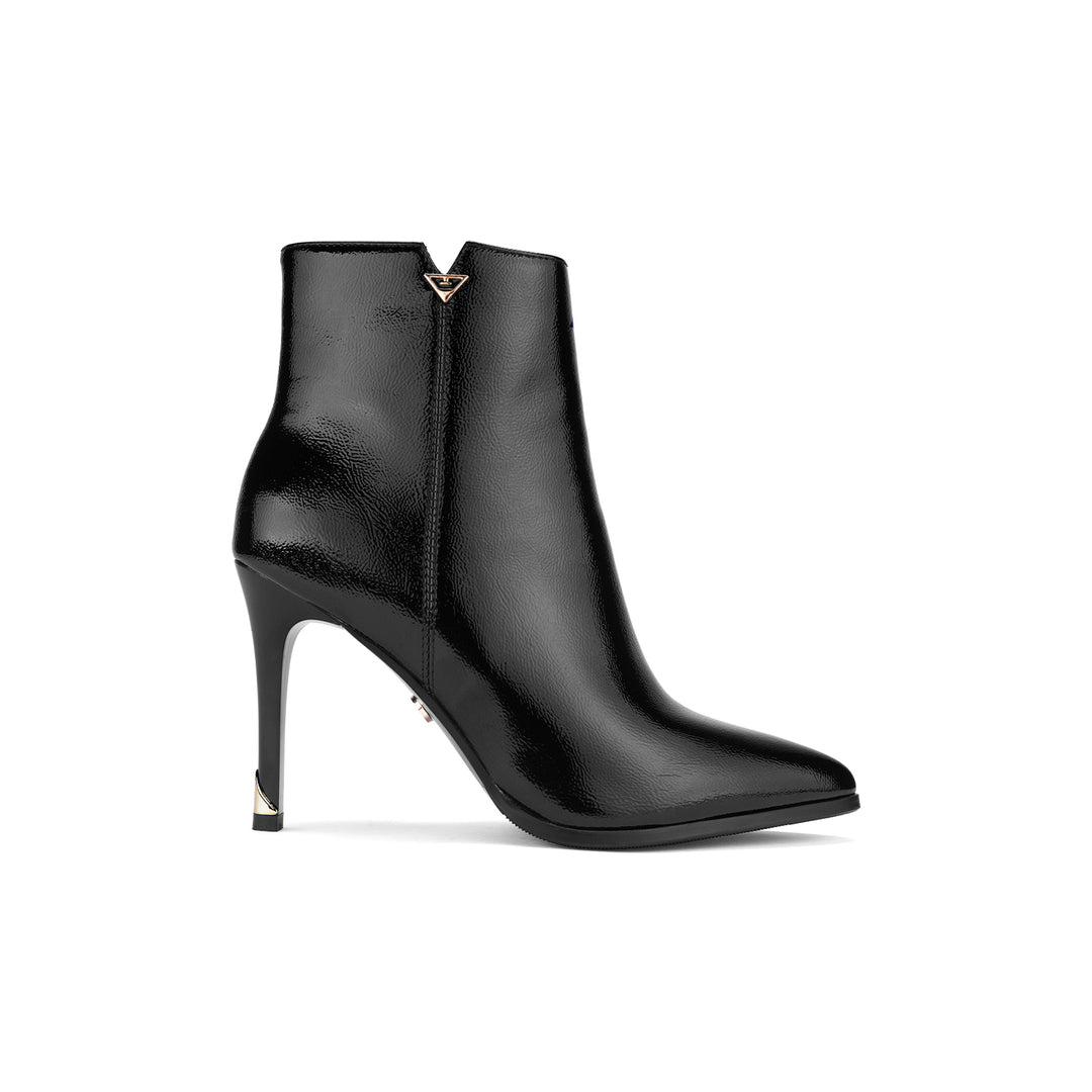 Botin Via Uno Bk211 Negro Napa Charol Taco 9.5 cm