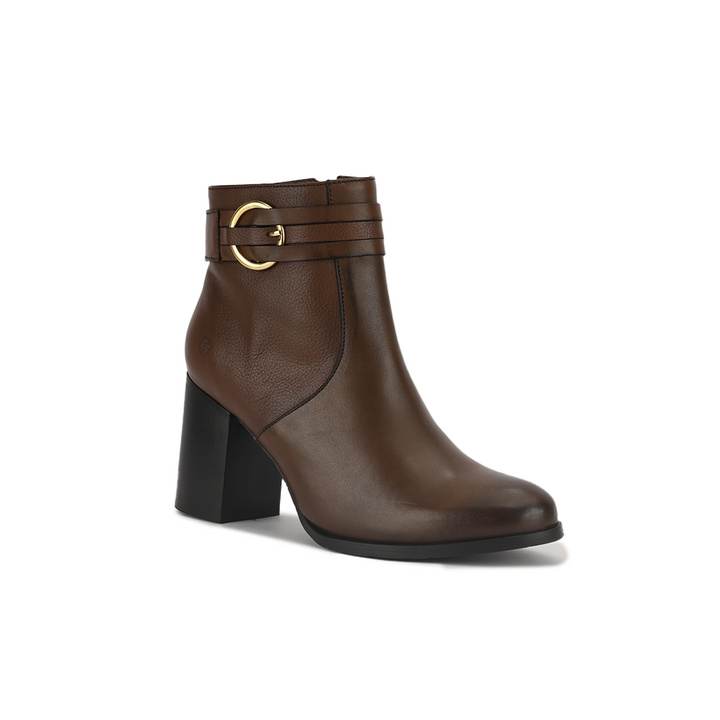 Botin Bruno Ferrini EB12603 Tostado Taco 8 Cuero