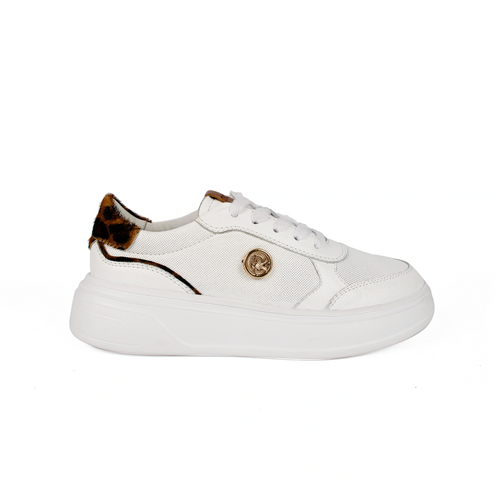 Zapatilla Calimod UGU014 Blanco Cuero Femenino