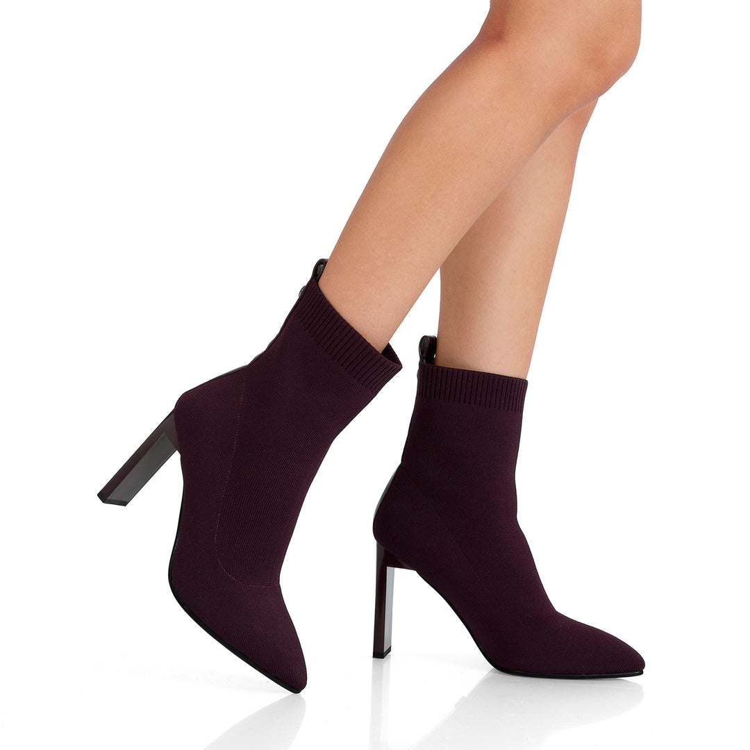 Botin Via Uno DF2823 Vino Textil Taco 9