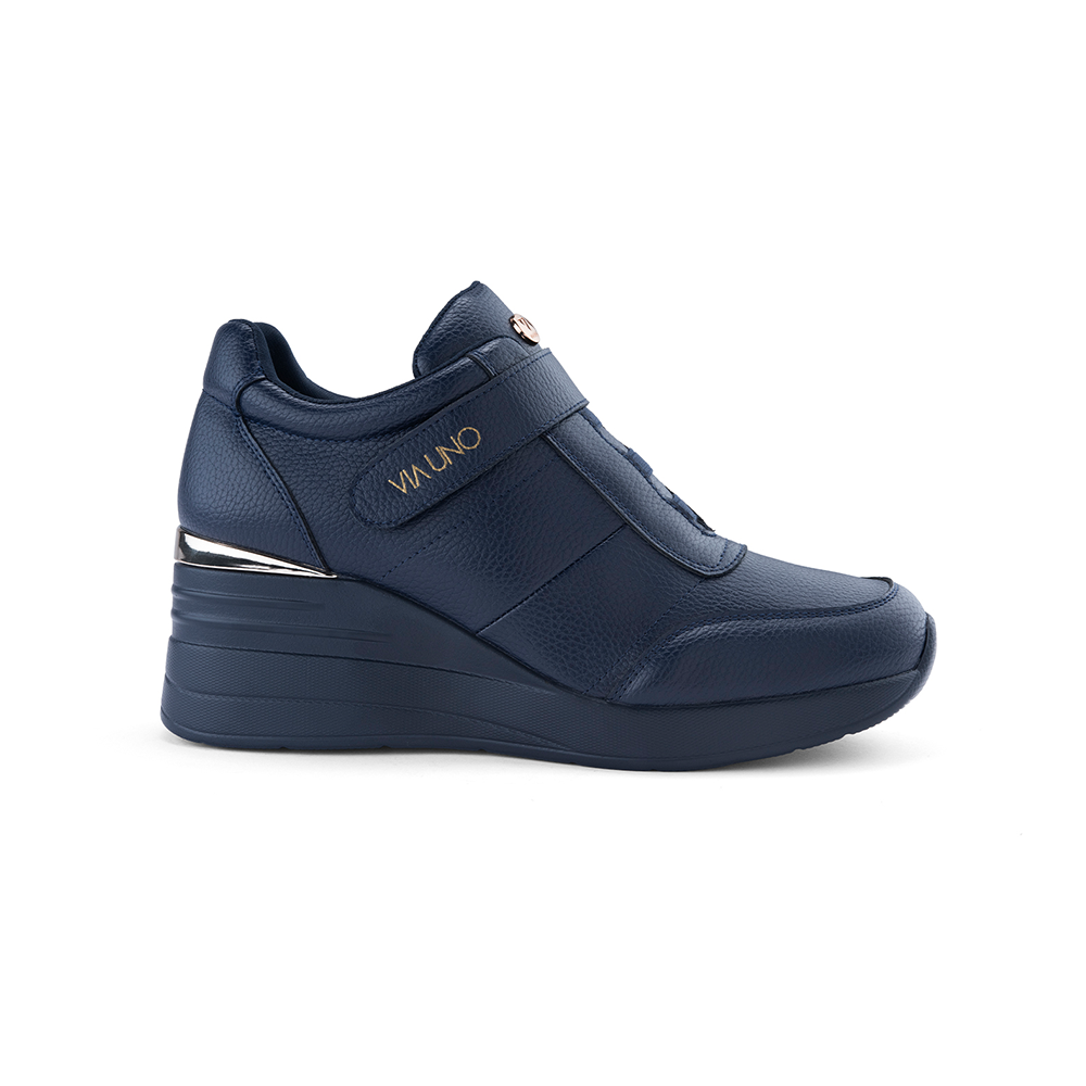 Zapatilla Via Uno H21583 Marino Cuña 6 cm