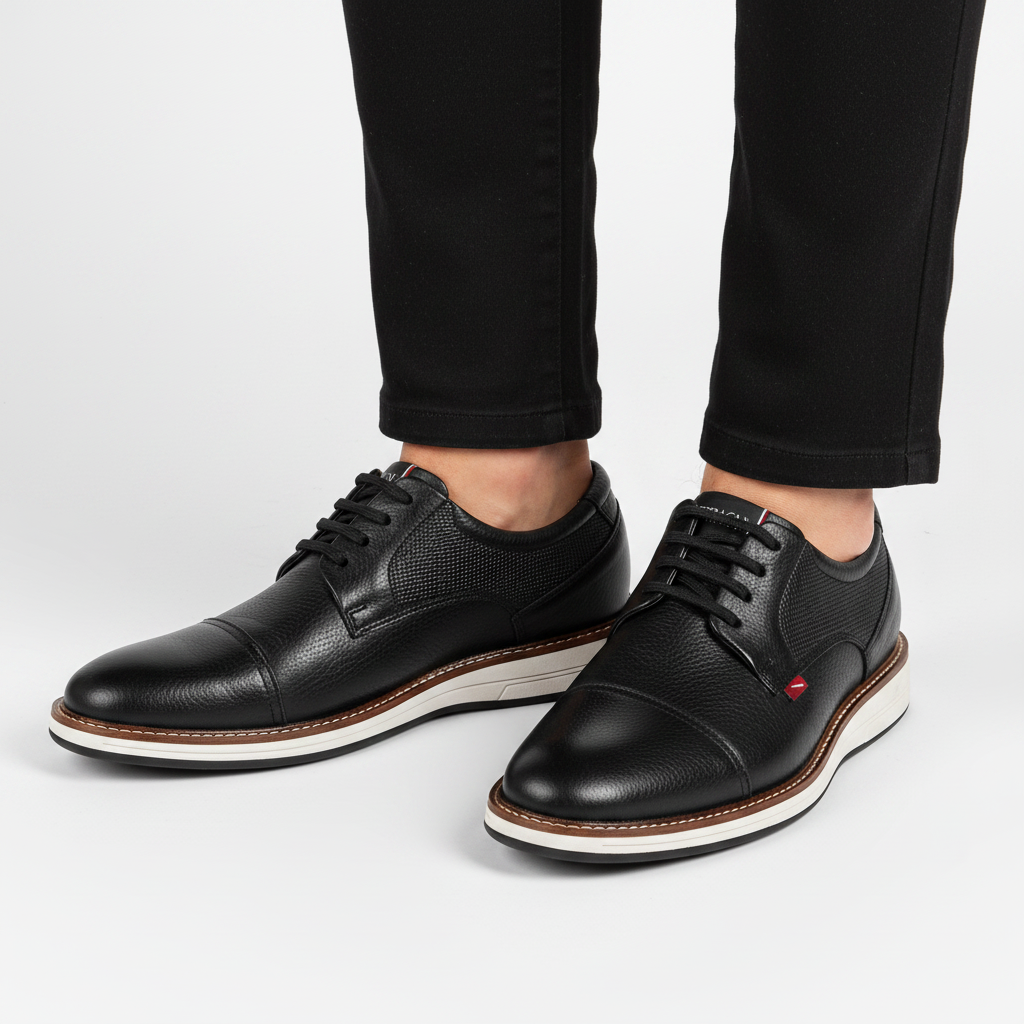 Detalle de pies con Ferracini 6151 Negro