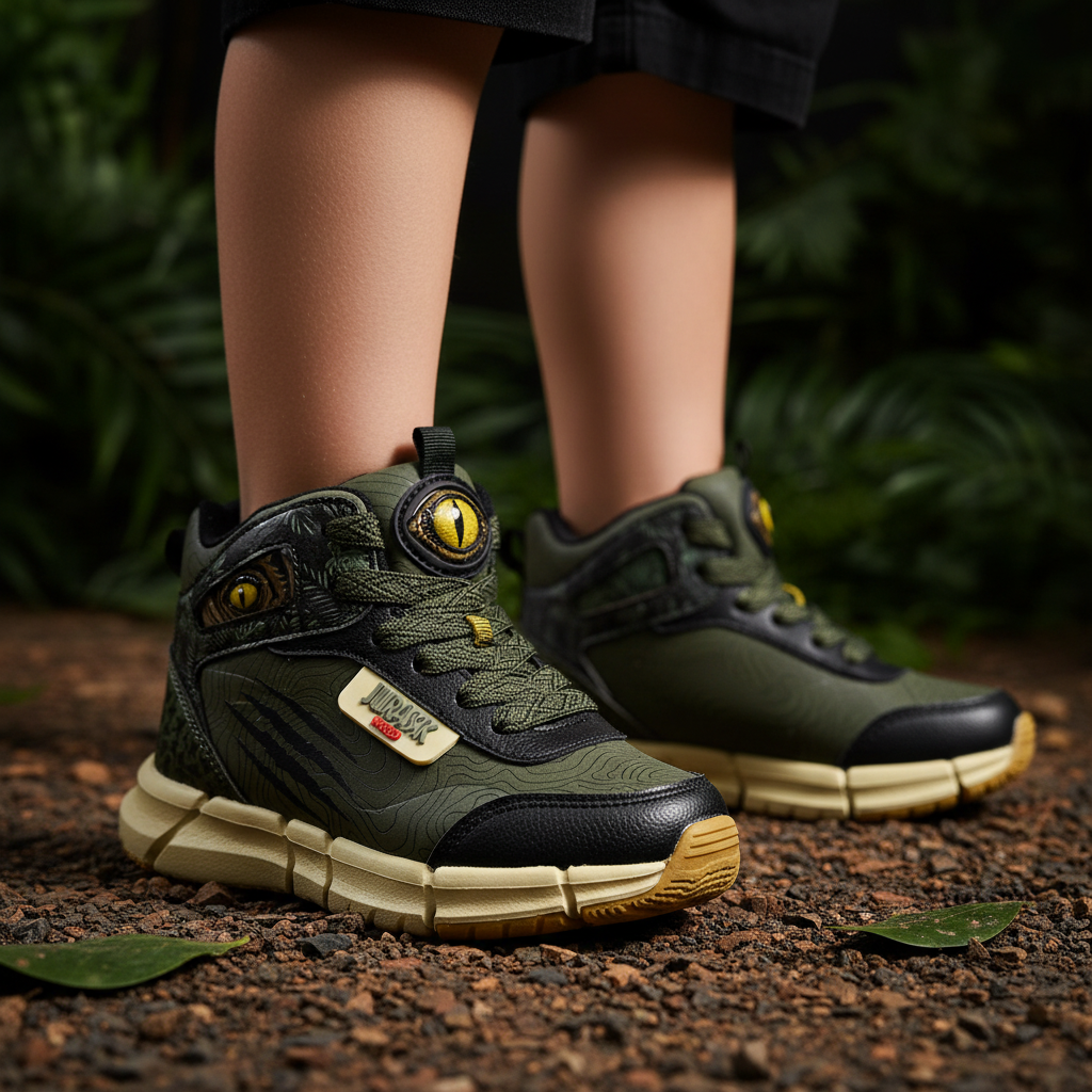 Detalle de pies con Jurassic Park JP068 Verde
