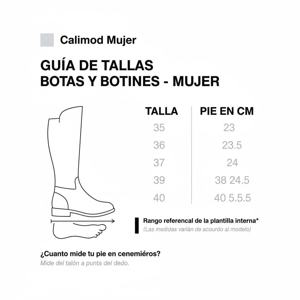 Guía de Tallas Calimod - 1:1