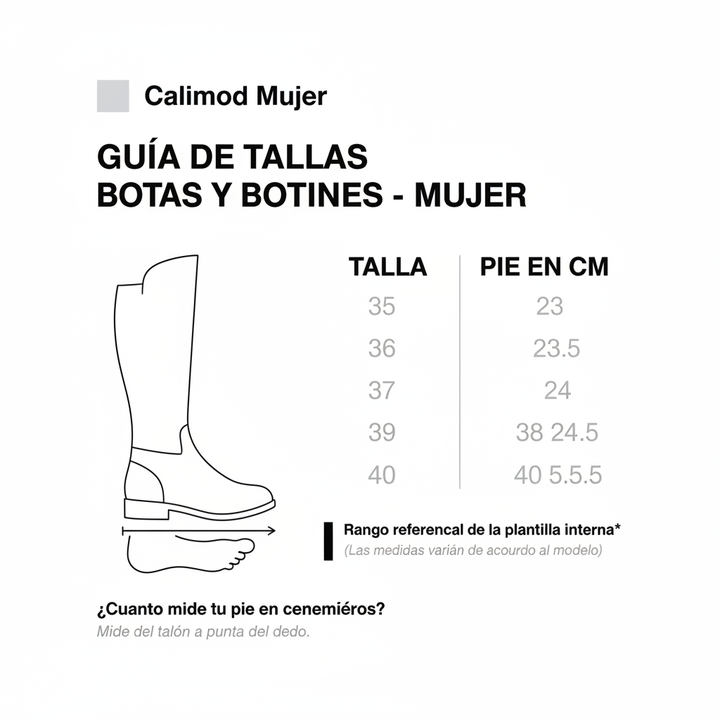Guía de Tallas Calimod - 1:1