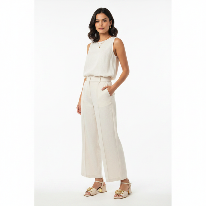 Modelo completo con sandalia Piccadilly Blanco off