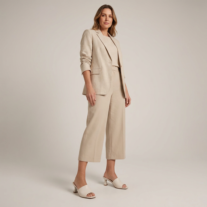 Modelo de cuerpo completo con sandalias blanco off