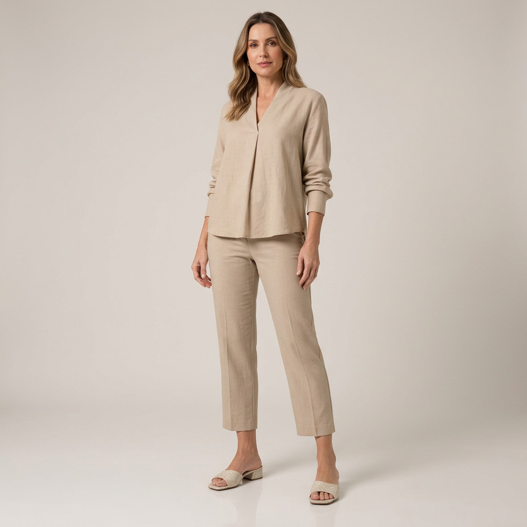 Modelo de cuerpo completo con sandalias Blanco off