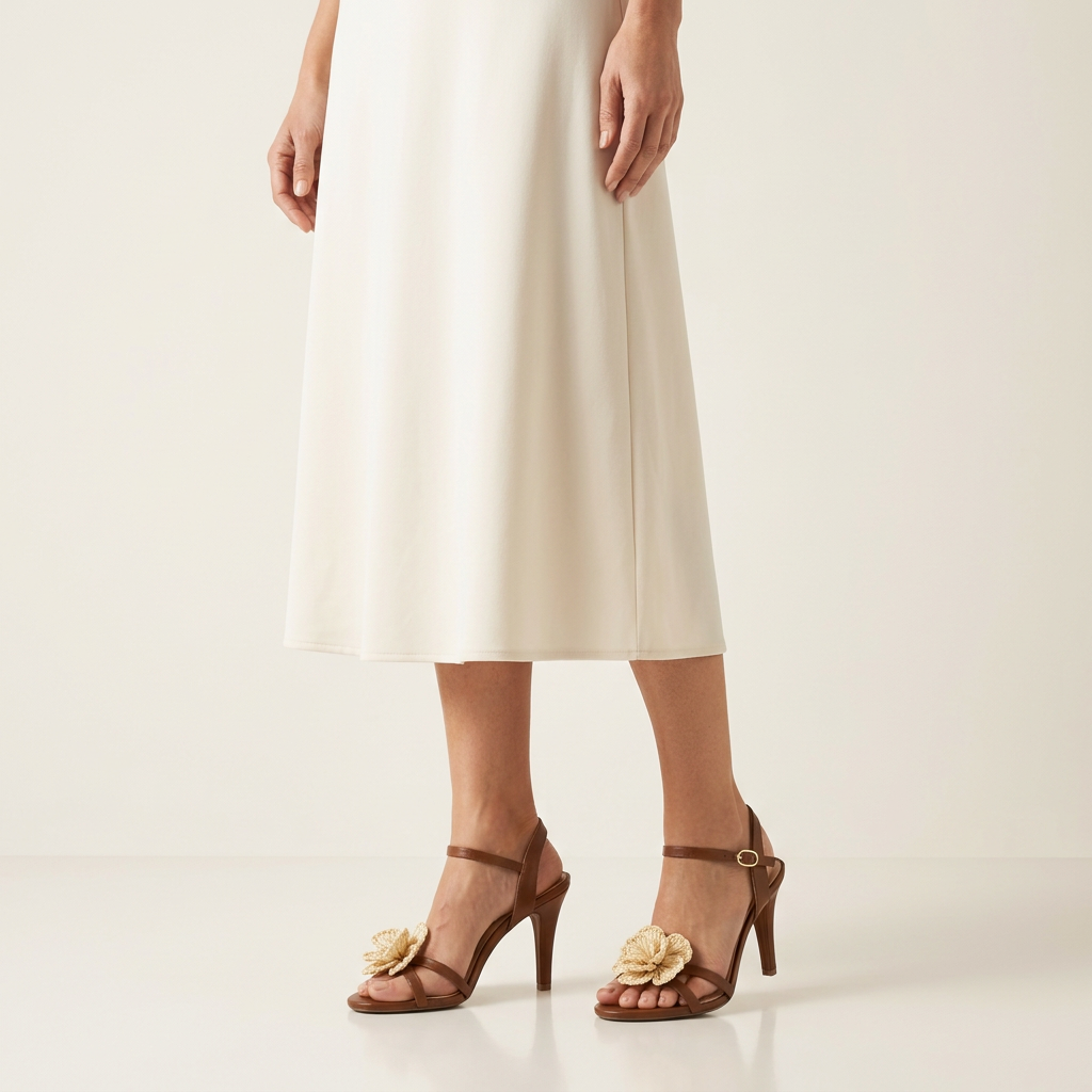 Modelo de cuerpo completo con sandalias Caramelo