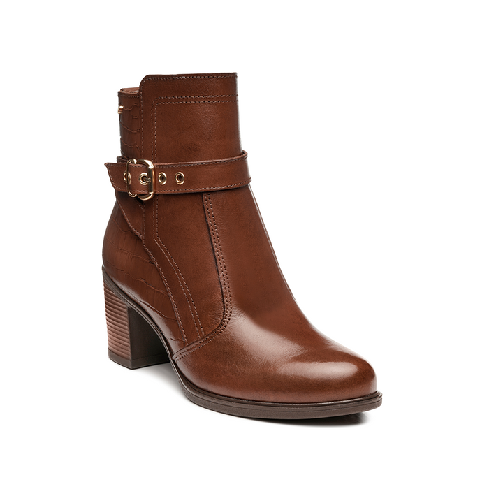 Botin Pegada 280401-01 Cuero Marrón Taco 7