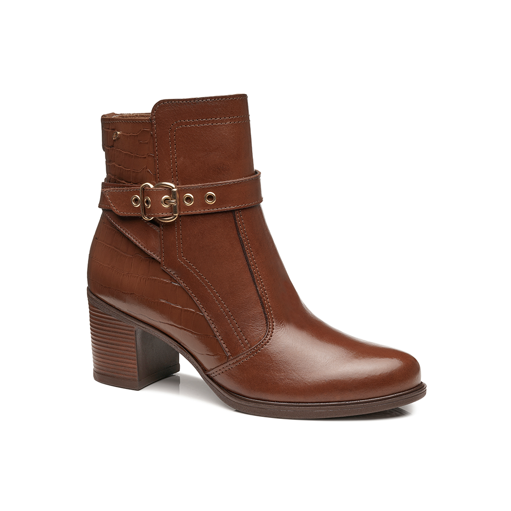 Botin Pegada 280401-01 Cuero Marrón Taco 7