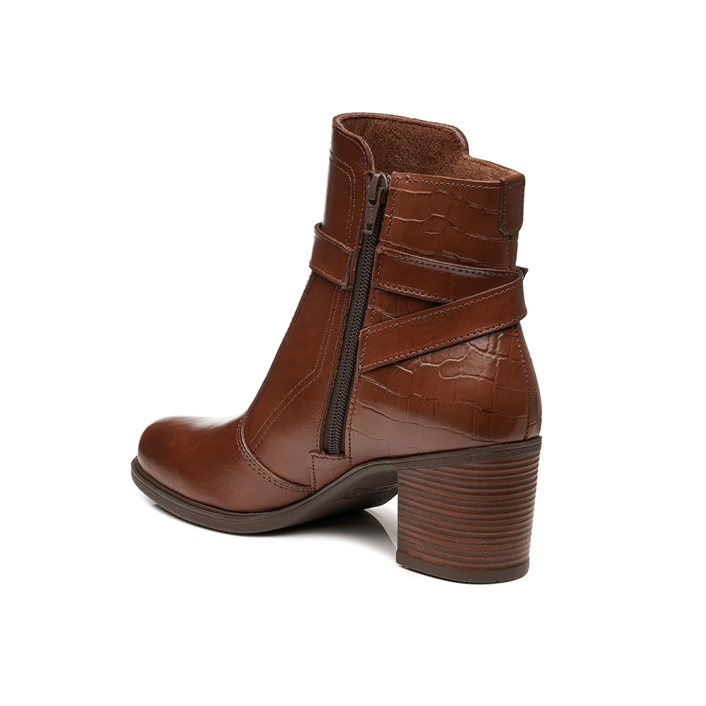 Botin Pegada 280401-01 Cuero Marrón Taco 7