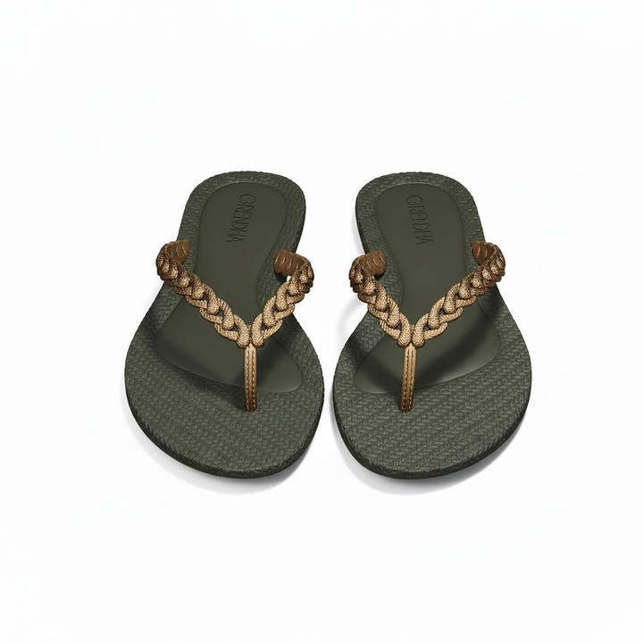 Sandalia Grendha GDC32 Verde - Flat lay frontal