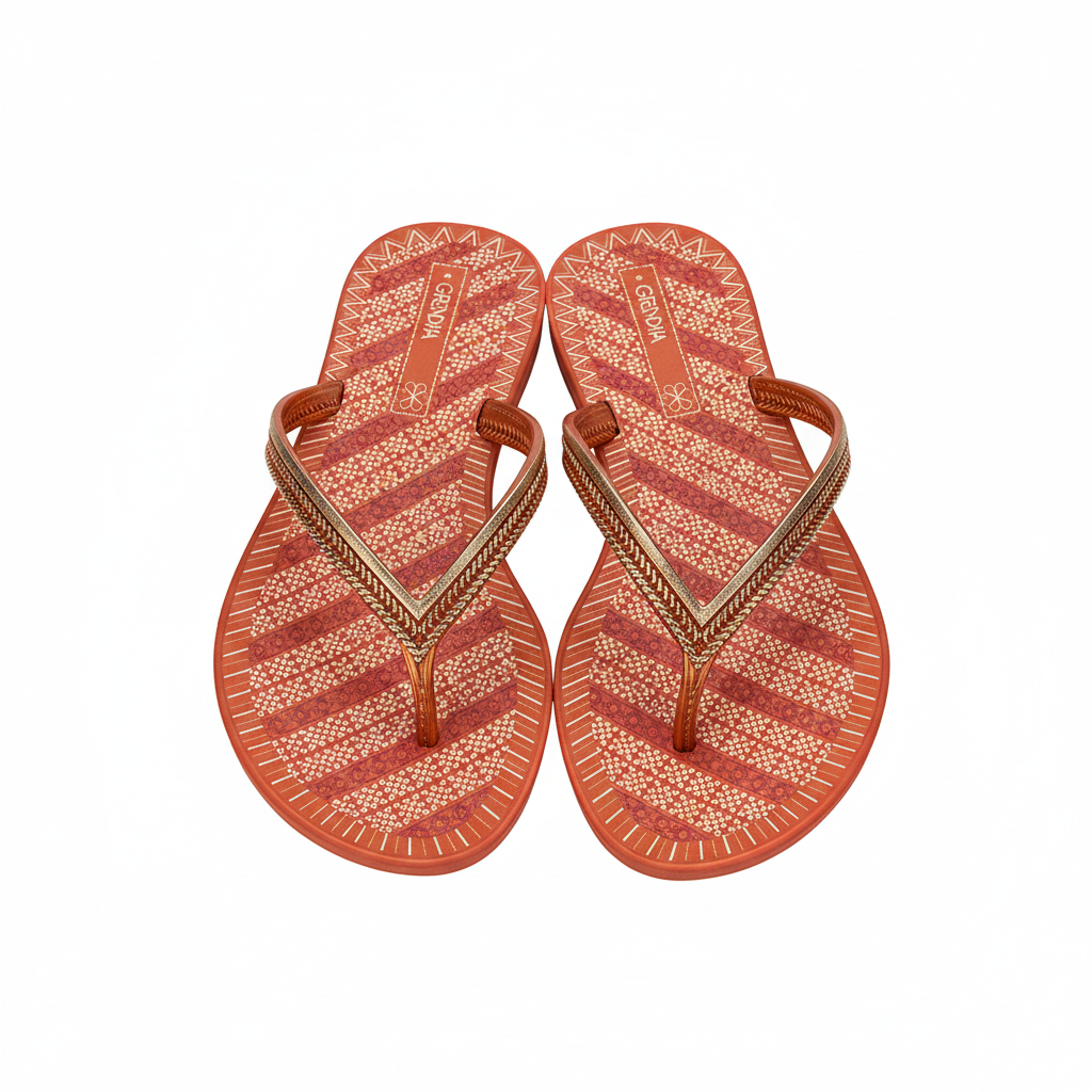 Sandalia Grendha GDK60 Coral - Vista superior flat lay