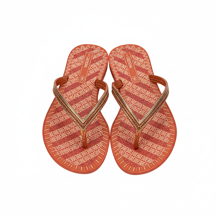 Sandalia Grendha GDK60 Coral - Vista superior flat lay