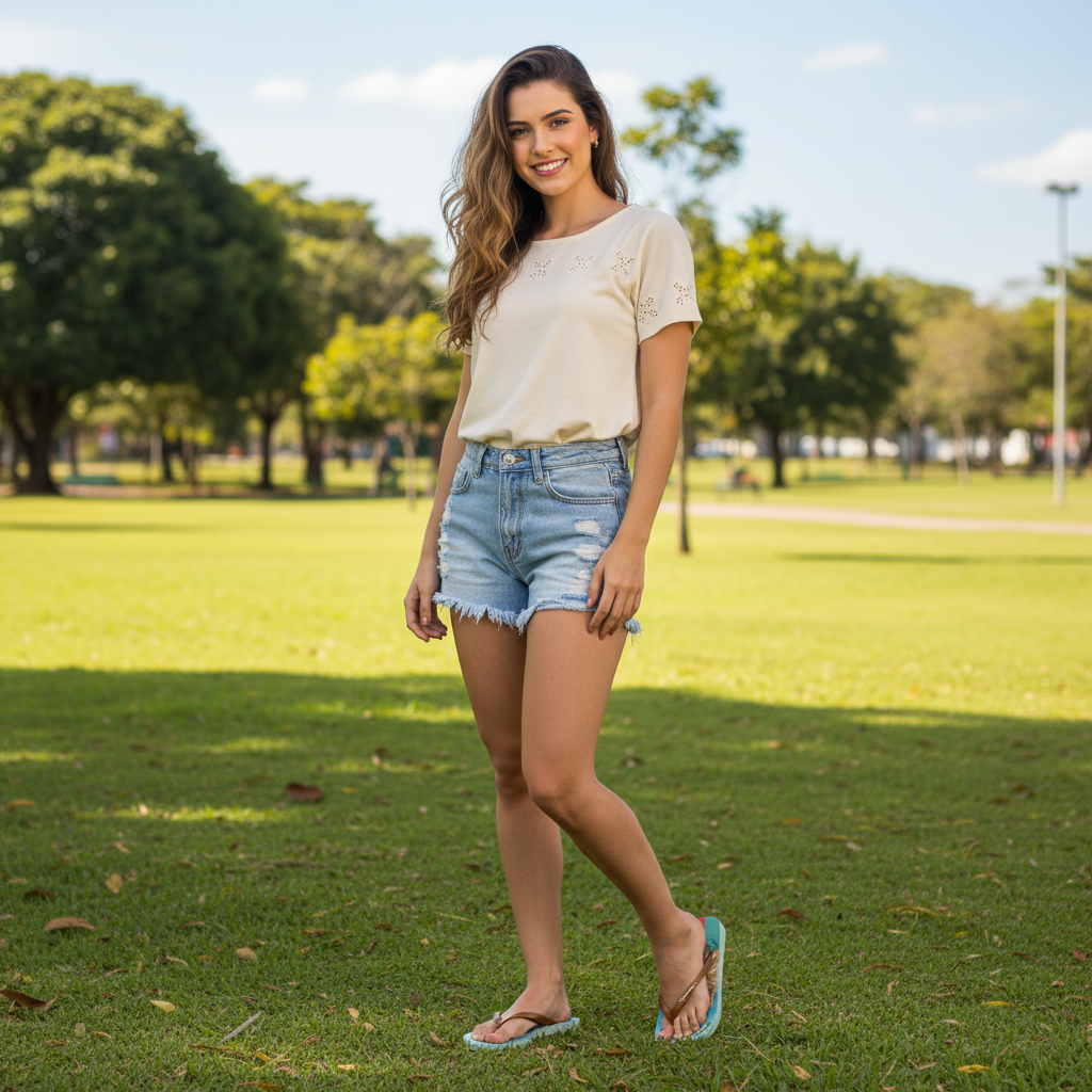 Sandalia Ipanema IPJ40 Marrón - Modelo cuerpo completo 1:1