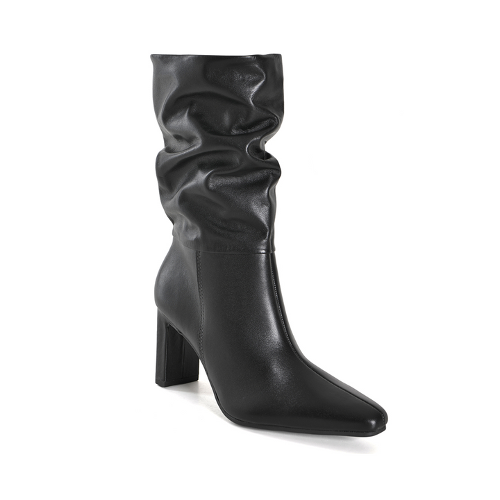 Botin Via Marte 356004-01 Negro Taco 8.5 Cuero