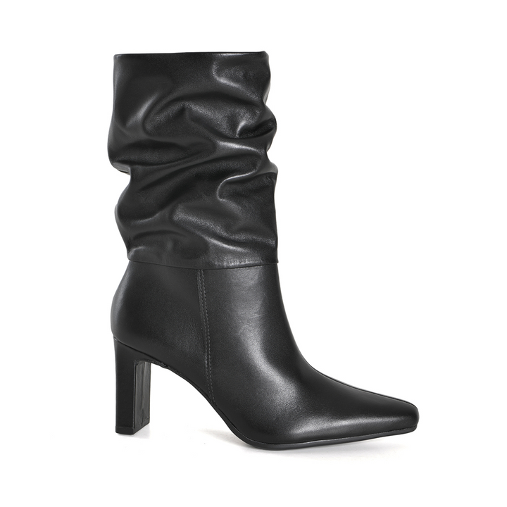 Botin Via Marte 356004-01 Negro Taco 8.5 Cuero