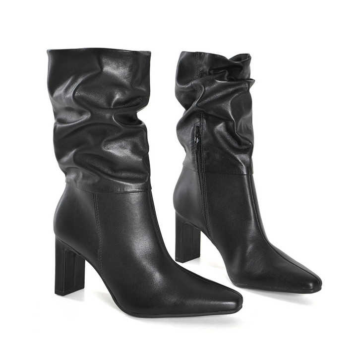 Botin Via Marte 356004-01 Negro Taco 8.5 Cuero