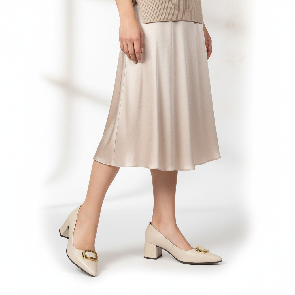 Zapato Light Gel 597-0071 Blanco Off con modelo